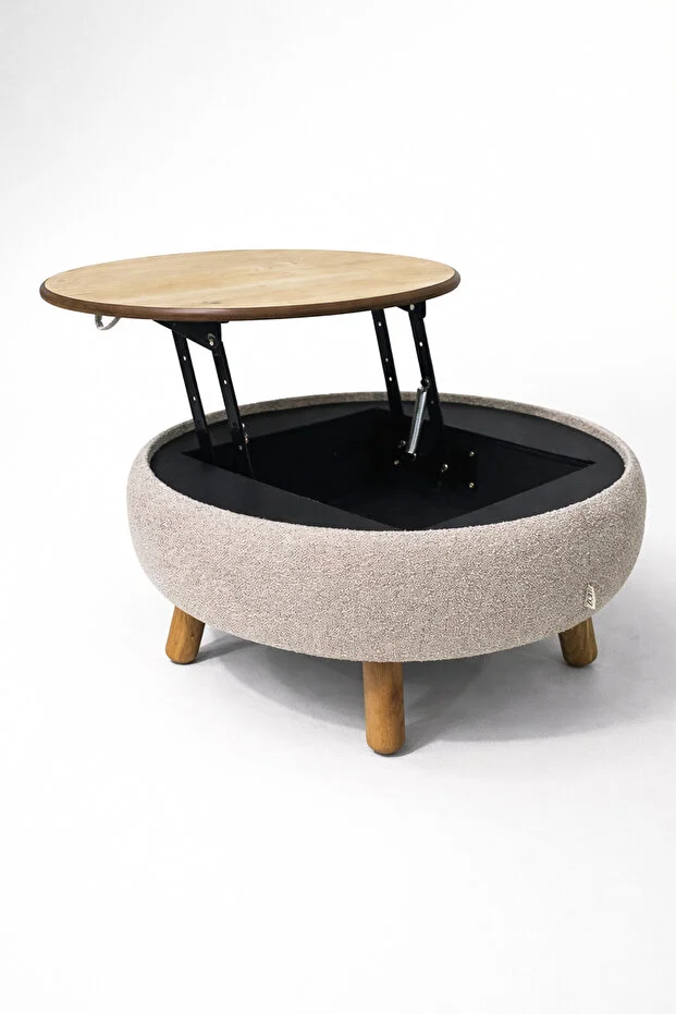 İriva Sandıklı Mekanizmalı Orta Sehpa/Bench, Sütlü Kahve